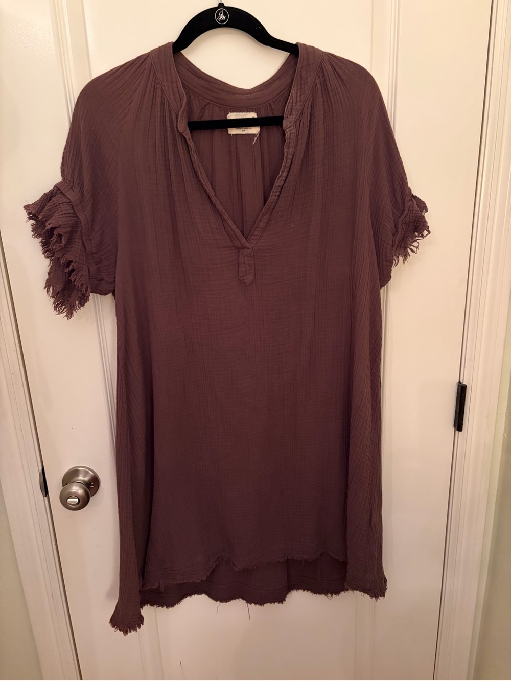 Women’s 9 seed Brown Fringe-Sleeve Tunic Top-p/s